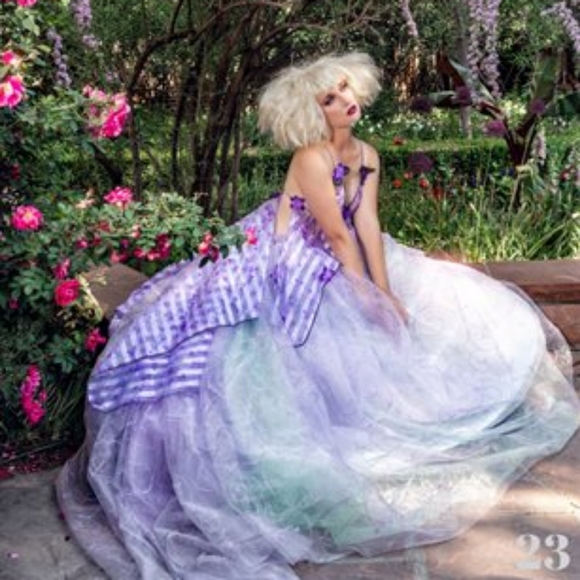 "GRETCHEN" Lavender & Mint Green Boho Wedding Ballgown Set - Picture 9 of 9